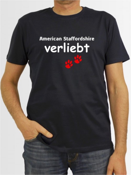 "American Staffordshire verliebt" Herren T-Shirt