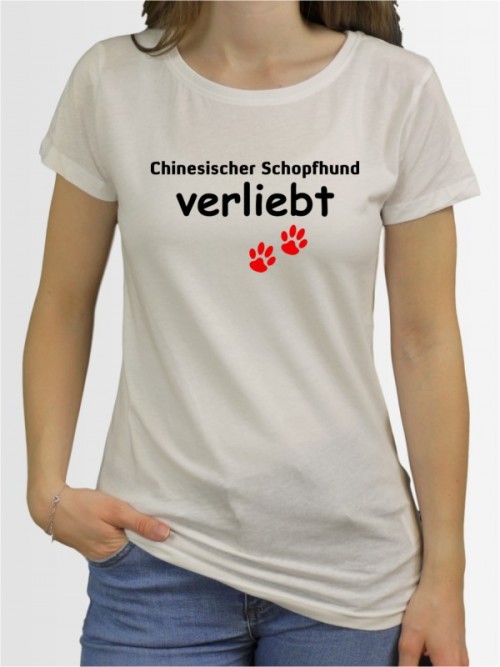 "Chinesischer Schopfhund verliebt" Damen T-Shirt
