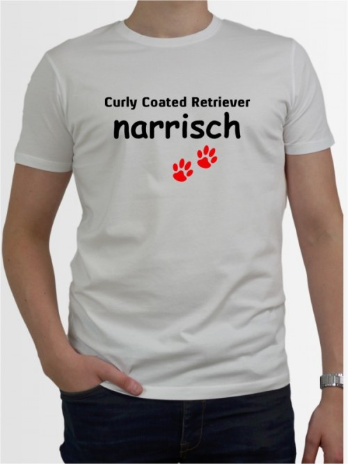 "Curly Coated Retriever narrisch" Herren T-Shirt