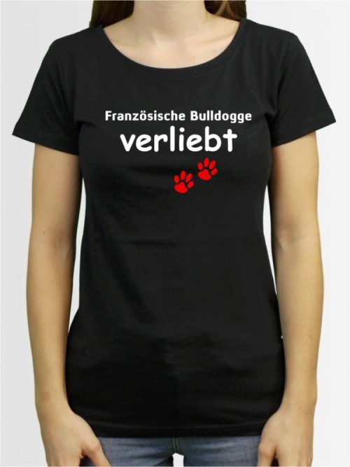 "Französische Bulldogge verliebt" Damen T-Shirt