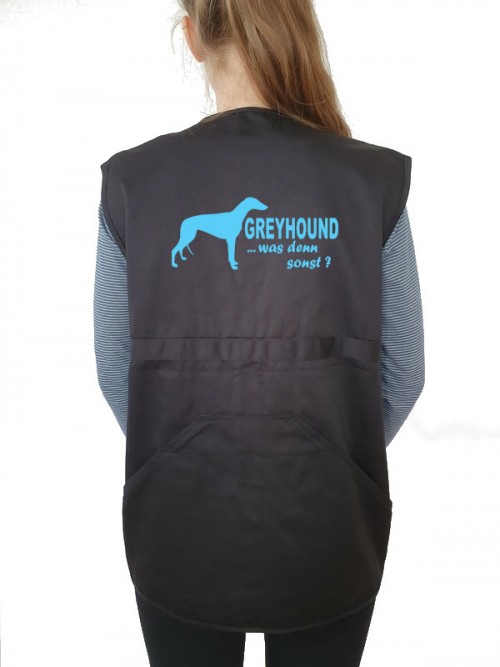Hundesport-Weste mit Greyhound Motiv von AchDuDickerHund