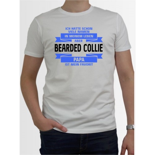 "Bearded Collie Papa" Herren T-Shirt