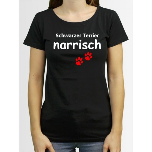 "Schwarzer Terrier narrisch" Damen T-Shirt